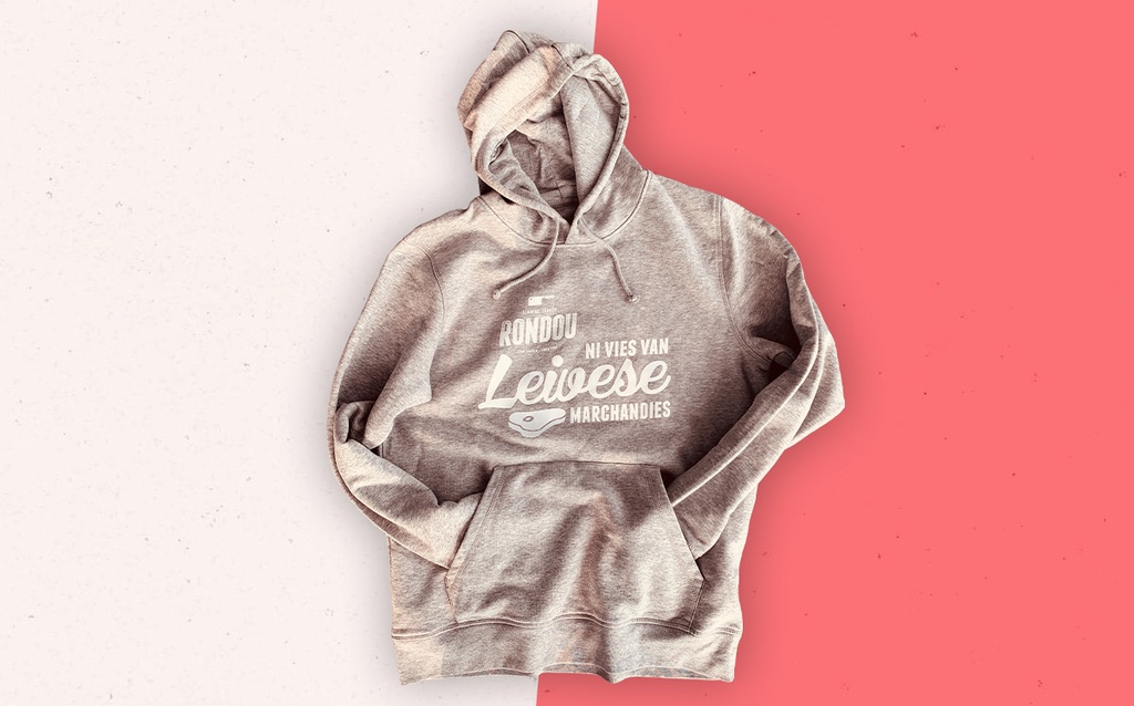 Hoodie grijs ‘Nie vies van Leivese marchandies’