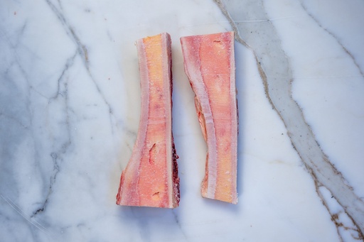 Mergpijp overlangs gezaagd